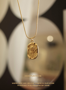 DosPuntos钛钢女玫瑰项链