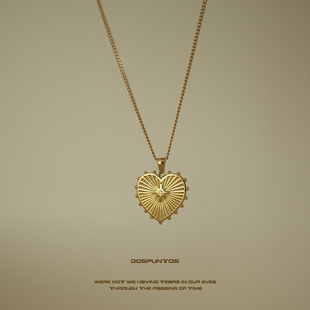 DosPuntos 少女的祈祷 点钻爱心白女项链欧美复古ins风钛钢百搭