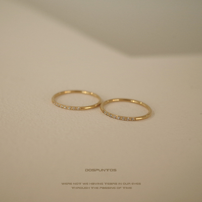 DosPuntos超细多钻戒指