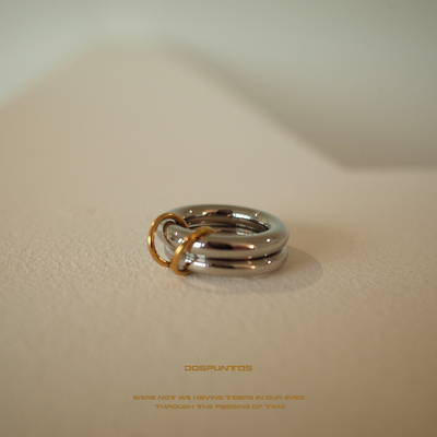 DosPuntos发光曲线双层解构戒指
