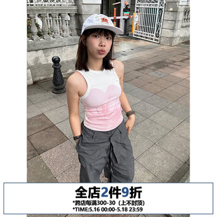 雏菊背心女修身 EAHO美式 新款 上衣 复古夏季 显瘦内搭外穿工字无袖