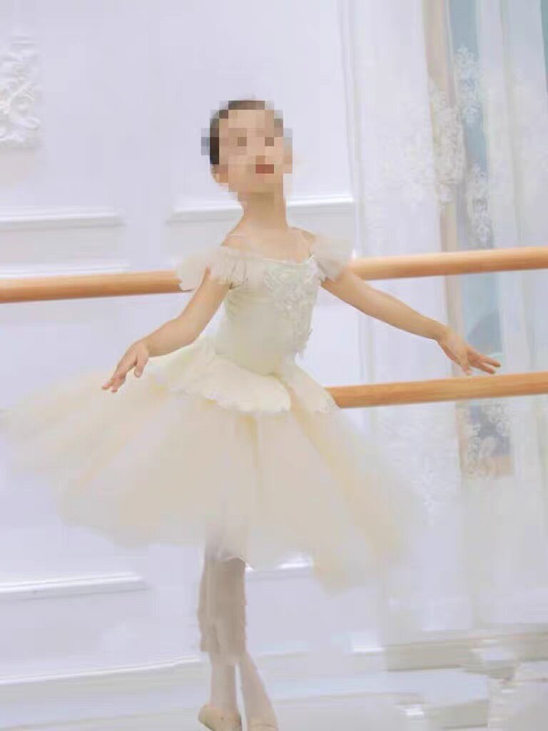 儿童芭蕾舞裙女童香槟色蓬蓬纱裙TUTU裙芭蕾长裙演出服