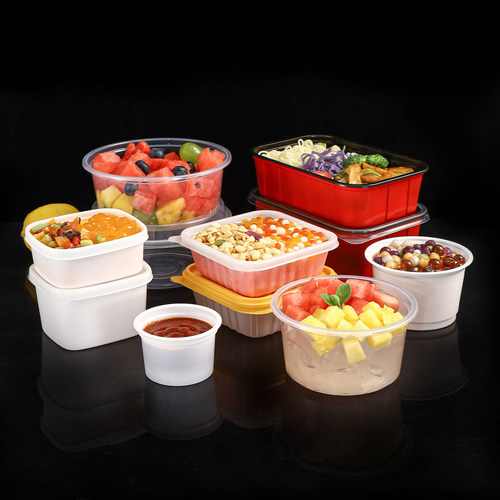水果捞甜品冰粉碗塑料快餐盒包邮