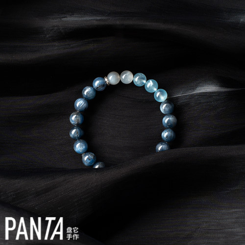 PANTA手作「苏美尔蓝」蓝晶石海蓝宝白月光水晶手串原创水洞察力