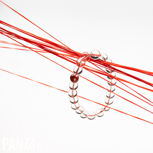 红鸾星动白水晶朱砂手串PANTA