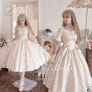 卡纳卡【曼塔玫瑰】原创Lolita优雅浮雕长款连衣裙完售展示页面