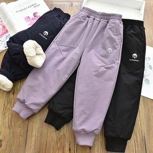 软壳冲锋裤女童防风保暖冬季棉裤儿童加绒加厚耐磨运动裤一条过冬
