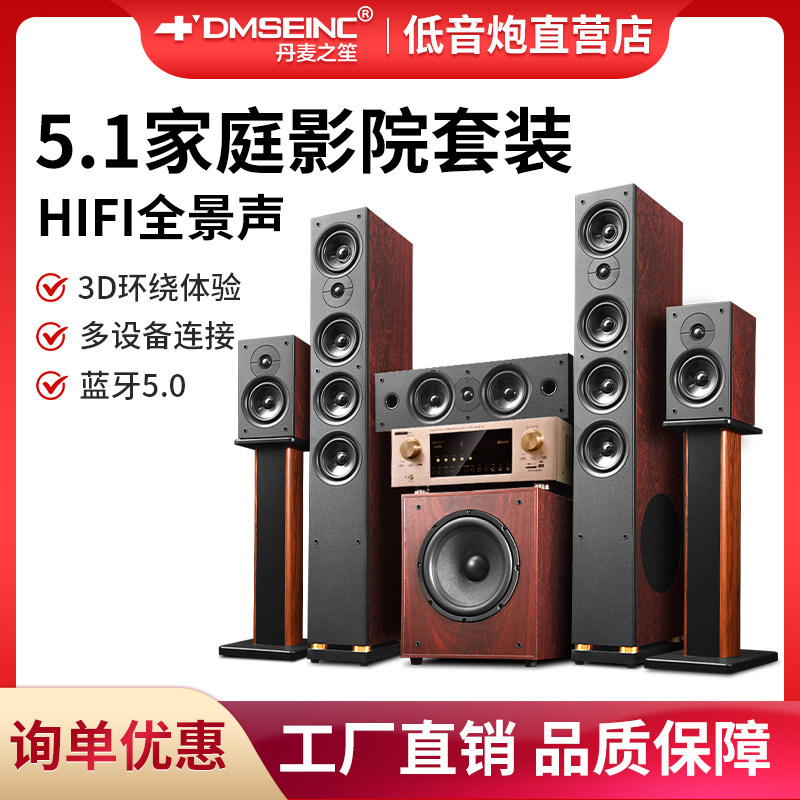 DMSEINC JY550客厅5.1木质家庭影院重低音炮HiFi落地音响箱套装