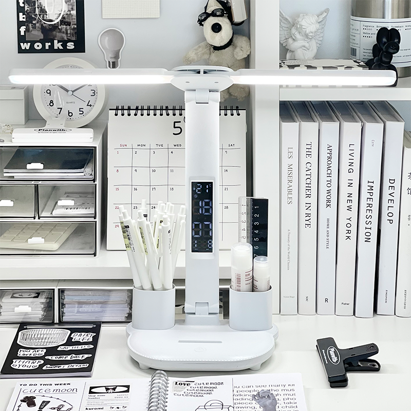 寝室时钟台灯学生学习专用桌面阅读灯宿舍书桌usb充电式寝室神器,家装灯饰光源,阅读台灯(护眼灯/写字灯),淘宝优惠券,粉丝福利购,淘宝优惠卷