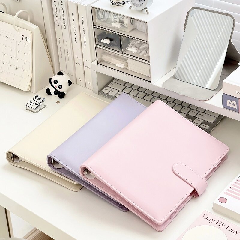 简约皮面本笔记本女生日记本活页手帐本账本记事本学生本子ins风