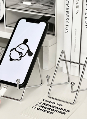 复古手机支架平板支架桌面简约艺术摆件金属银铁艺架子手机架画架