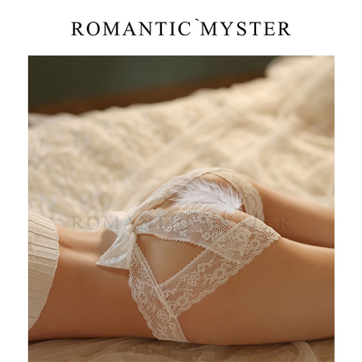不限腰围性感蝴蝶结镂空软蕾丝