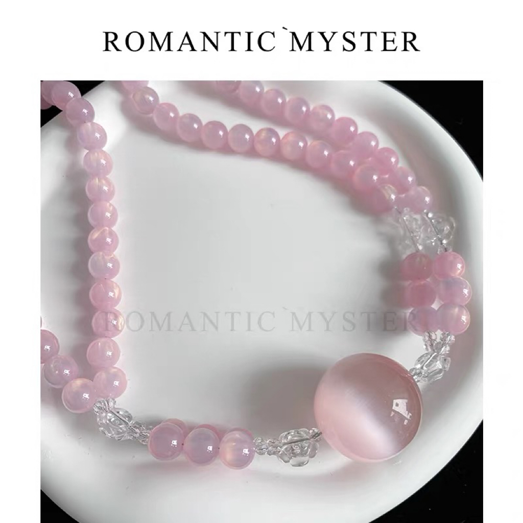 高级感猫眼口水球choker项链时尚颈链小众饰品礼物情侣礼物