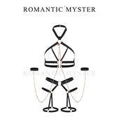 比基尼龟甲缚吊袜带套装 五花大绑 高级感连体衣性感铃铛三点式