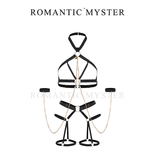 五花大绑 高级感连体衣性感铃铛三点式比基尼龟甲缚吊袜带套装