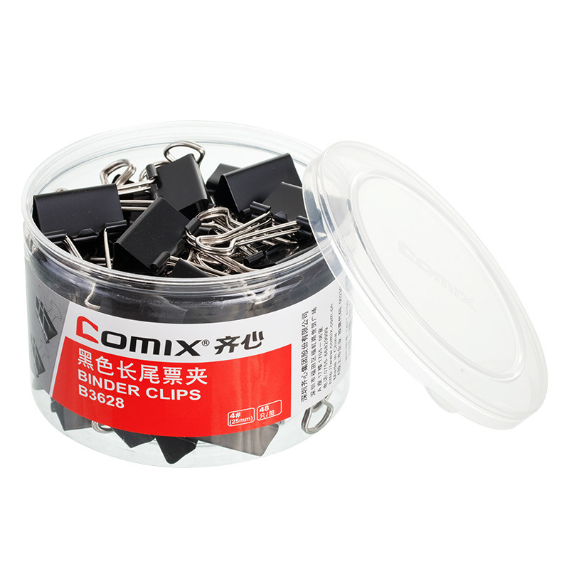 QIXIN 금속 긴 꼬리 클립 B3625|B3626|3627|3628|3629|B3630 검정 지폐 더브테일 클립