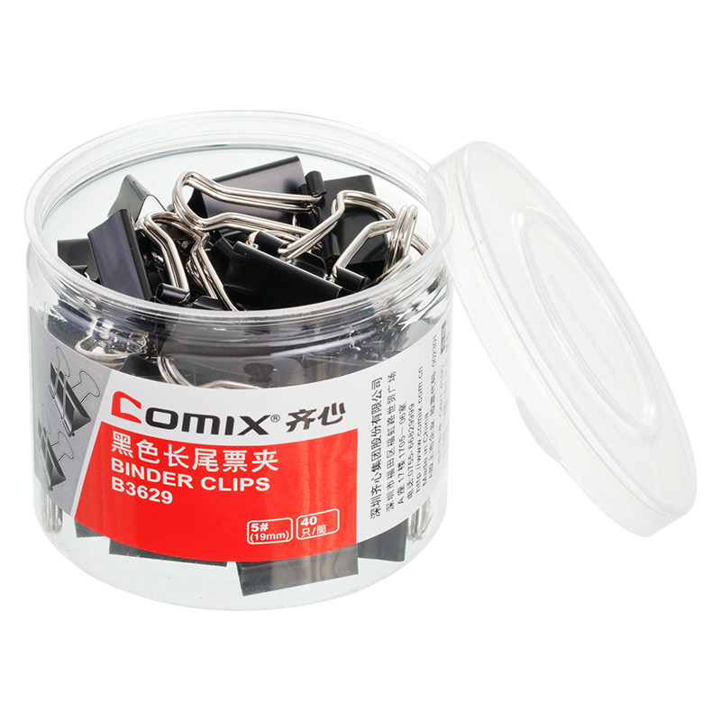 QIXIN 금속 긴 꼬리 클립 B3625|B3626|3627|3628|3629|B3630 검정 지폐 더브테일 클립