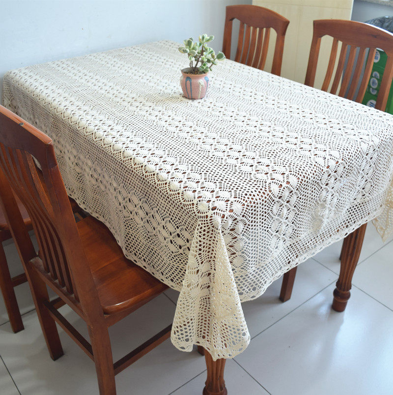 田园风手工钩花台布美式复古蕾丝桌布餐桌茶几圆桌盖巾防尘布定制,居家布艺,桌布,淘宝优惠券,粉丝福利购,淘宝优惠卷