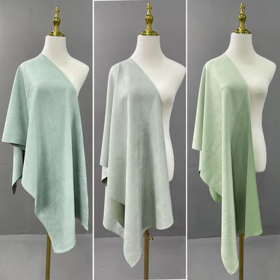 翻毛皮果绿色系麂皮绒空气层布料