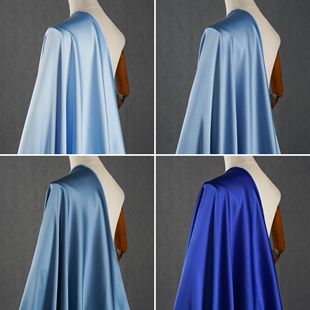 浅蓝色灰蓝色醋酸缎面料 吊带裙衬衫仿真丝光泽丝滑垂顺服装布料