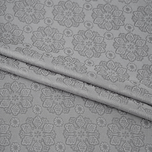 浅灰色 宝相花通透罗孔提花麻面料 春夏中式衬衫旗袍半裙服装布料