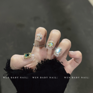 【温Baby】星际甜心~甜酷辣妹爆闪美甲轻奢复古高级感手工穿戴甲