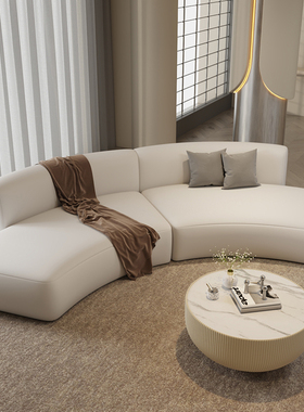 弧形异形转角沙发休息区酒店大堂接待区会客洽谈美容院售楼处沙发