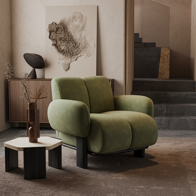 法式复古考拉休闲椅单人沙发