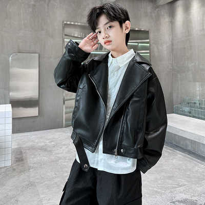 休闲秋季2024新款夹克PU机车服