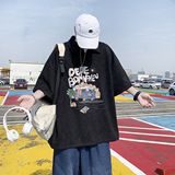 现货已注册版权1014-T87polo衫男夏季宽松字母印花港风短袖男P48，男装T恤，星座1014