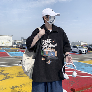 现货已注册版权1014-T87鹿皮绒字母印花短袖T恤男2025夏季新款P48图片