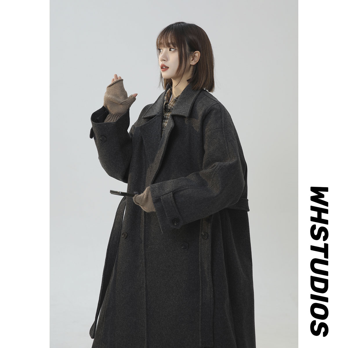 现货1014~FY605~P128中性风冬季新款韩版过膝毛呢大衣呢料外套，男装毛呢大衣，星座1014