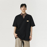 现货1014-TT291-P49美式格子polo领短袖男夏季新款学院风假两件，男装T恤，星座1014