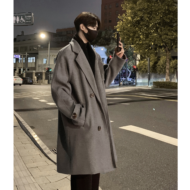 现货1014-F603-P128-~2025秋冬新款双排扣毛呢大衣中长款，男装毛呢大衣，星座1014