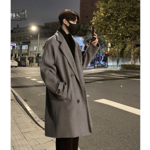 现货1014-F603-P128-~2025秋冬新款双排扣毛呢大衣中长款，男装毛呢大衣，星座1014