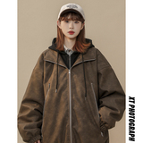 现货1014-MY7709美式复古做旧PU皮棉服女2025新款冬季，男装棉衣，星座1014