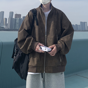 现货1014-PJK52-P98~2025春秋新款双拉链大口袋皮衣夹克男图片