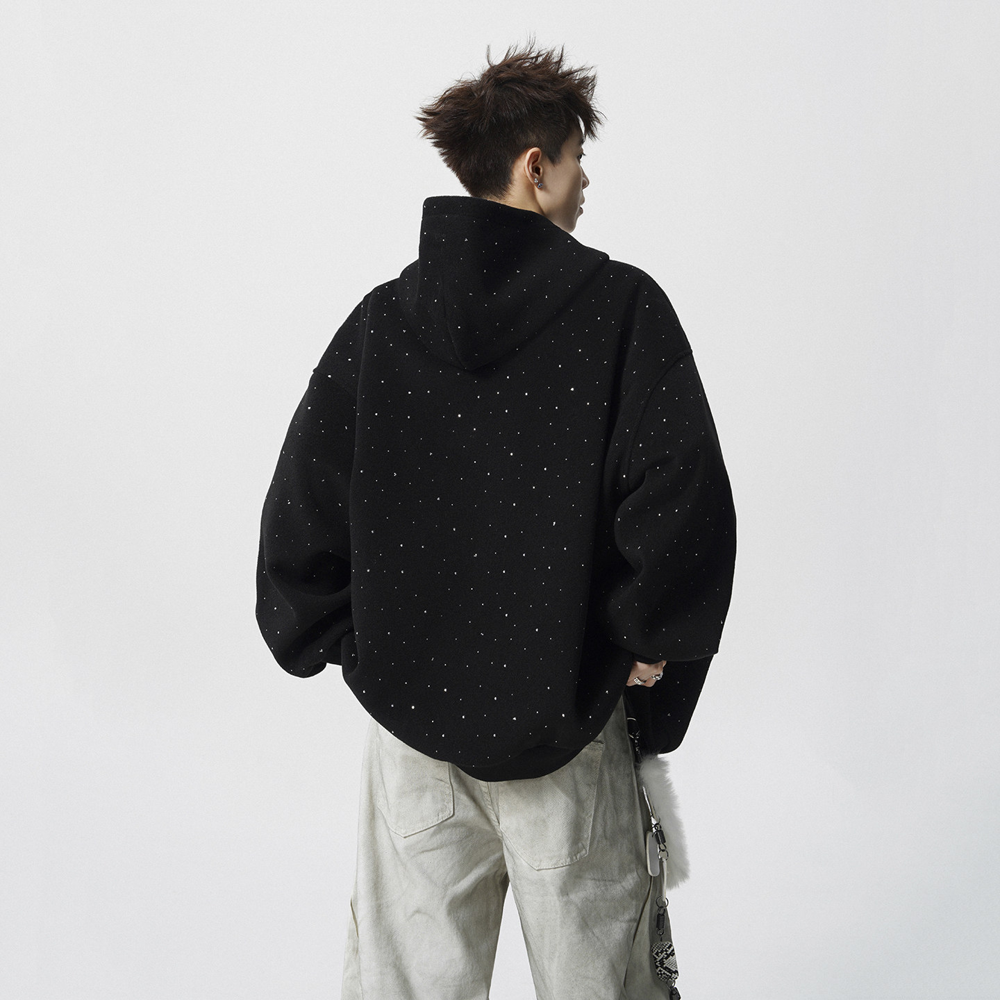 现货1014-F1088-P88-美式烫银满天星开衫毛呢外套男,男装毛呢大衣,星座1014