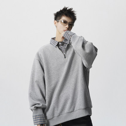 爆款现货-1014-WY3708-特P58-美拉德Polo衫卫衣男