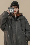 现货1014-MY7709美式复古做旧PU皮棉服女2025新款冬季，男装棉衣，星座1014