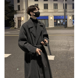 现货1014-FY605-P128冬季新款韩版男士过膝毛呢大衣休闲呢料外套，男装毛呢大衣，星座1014