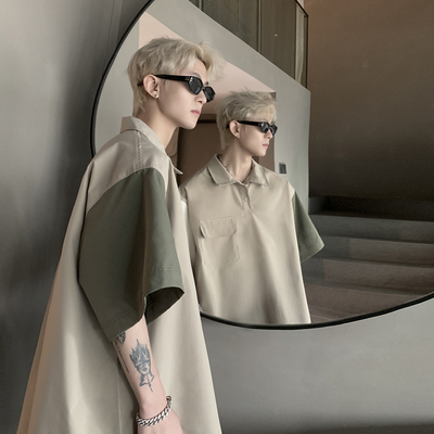 1014-TT607-特P38-2026新款拼接撞色半袖Polo衫男