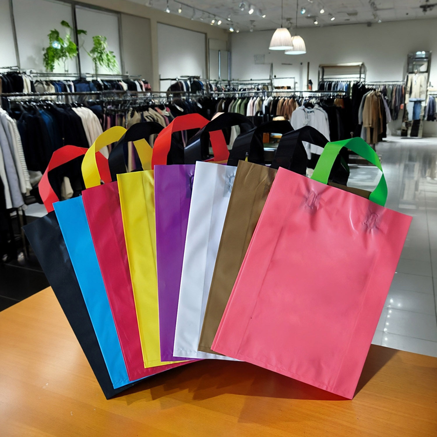 手提袋定制印刷logo塑料女装店购物袋厚胶袋竖式礼品袋包装袋印刷