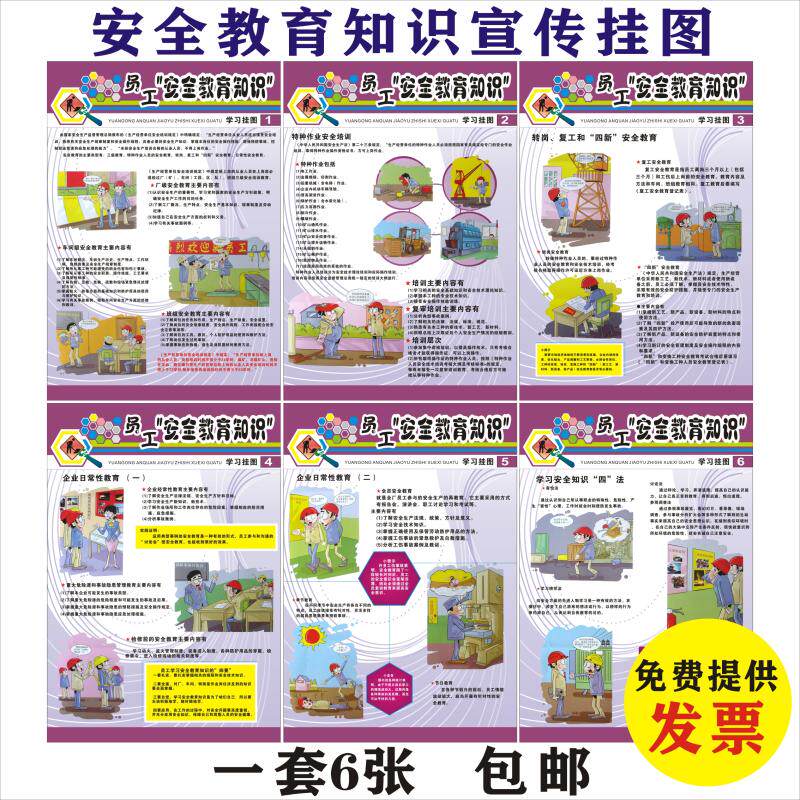 工厂企业安全生产挂图员工安全教育宣传海报车间展板墙贴消防标语
