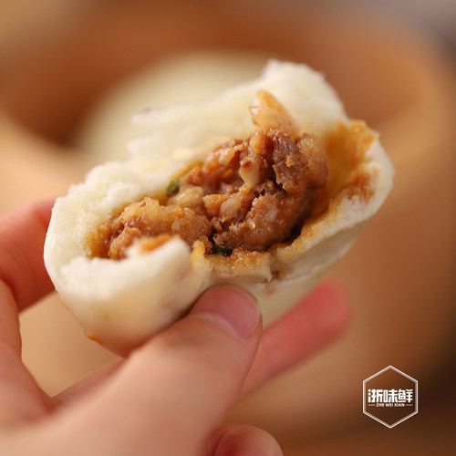 浙味鲜 儿童早餐 经典猪肉包 手工鲜肉包早点速冻面点8个装