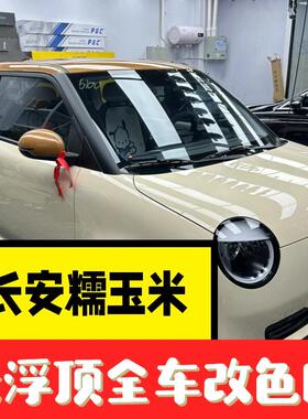 长安LUMIN糯玉米悬浮车顶改色膜熊猫亮黑PET全车身贴膜玻璃隔热膜