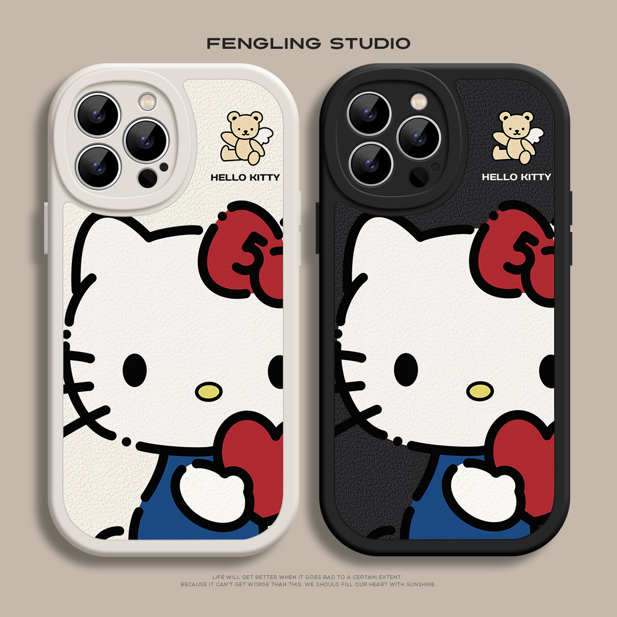 凯蒂小熊iphone16promax苹果14小米15华为pura70适用红米K80至尊ins可爱一加13新款vivos30promini少女手机壳