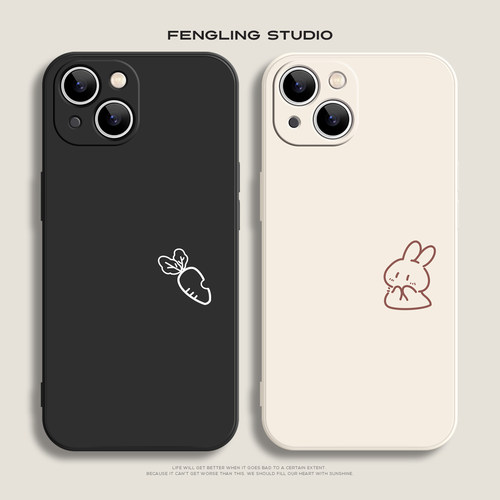 胡萝卜兔子iphone17promax苹果16小米15华为pura80超萌可爱mate70适用红米K70女生一加13t情侣vivoY300手机壳
