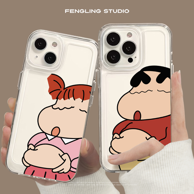 小新捏肉肉iPhone16promax苹果14小米15华为pura80透明mate70适用oppofindX8荣耀400一加13vivoS30情侣手机壳