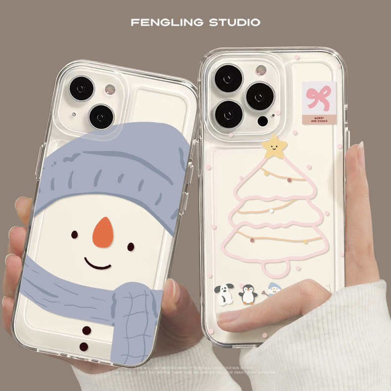 冬季雪人iPhone17promax苹果16小米15华为mate80pro新款透明opporeno14适用vivos30新年红米k90荣耀500手机壳,3C数码配件,手机保护套/壳,淘宝优惠券,粉丝福利购,淘宝优惠卷